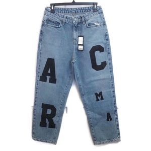 LF CARMAR Jeans High waist loose fit LOGO Spell‎ out crop ankle jeans 27 Y2K